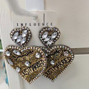 Beautiful Gold and silver Just Married Statement Earrings